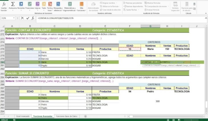 Fórmulas Avanzadas con Excel