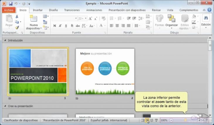 Uso de PowerPoint 2010